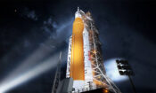 This illustration shows NASA’s new rocket, the Space Launch System (SLS), in its Block 1 crew vehicle configuration that will send astronauts to the Moon on the Artemis missions. (NASA)