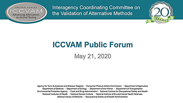 ICCVAM Public Forum – May 21, 2020