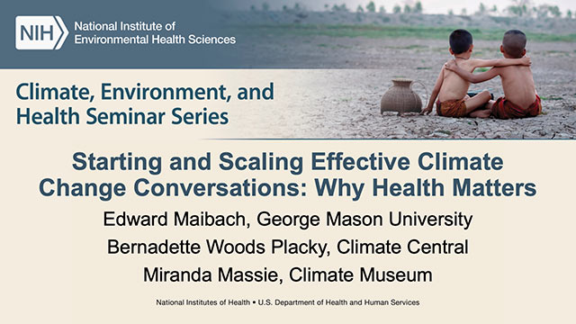 Starting and Scaling Effective Climate Change Conversations: Why Health Matters – August 12, 2020