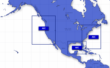 Coverage Areas for the Adaptive Ecosystem Climatology.