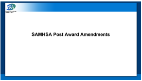 How to Submit a Post Award Amendment