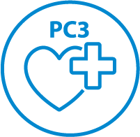 icon PC3 with heart and medical cross