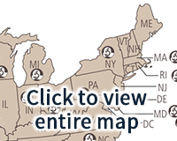 Example of map of research and test reactors. Click to view the entire map.