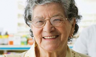 older woman at a pharmacy