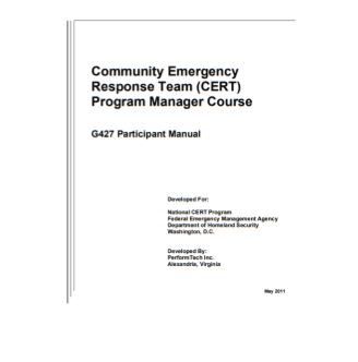 Cover page for CERT Program Manager Participant Manual (2012)