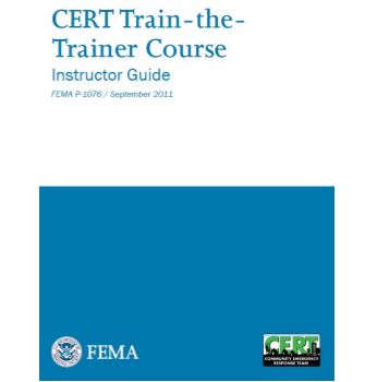 Cover page for CERT Train the Trainer Course Instructor Guide (2012)