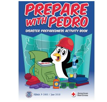 Cover page for Prepare with Pedro: Disaster Preparedness Activity Book