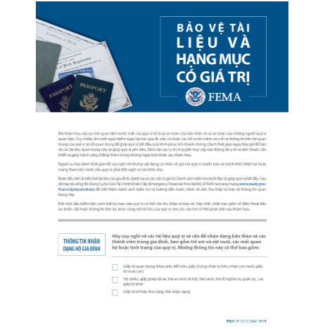 Cover page for Bảo Vệ Tài Liệu Và Hạng Mục Có Giá Trị: Vietnamese – Safeguard Critical Documents and Valuables