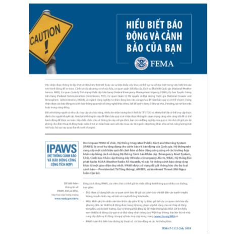 Cover page for Hiểu Biết Báo Động Và Cảnh Báo Của Bạn: Vietnamese – Know Your Alerts and Warnings
