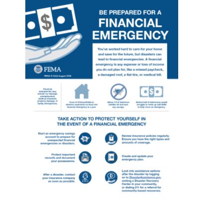 Cover page for Financial Emergency Info Sheet