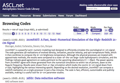 Example submissions for the Astrophysics Source Code Library: http://ascl.net/code/all