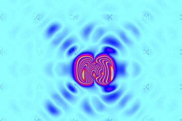 Redistribution of electronic clouds causes a lattice instability and freezes the flow of heat in highly efficient tin selenide. The crystal lattice adopts a distorted state in which the chemical bonds are stretched into an accordion-like configuration, and makes an excellent thermoelectric because heat propagation is thwarted. Image credit: Oak Ridge National Laboratory, U.S. Dept. of Energy