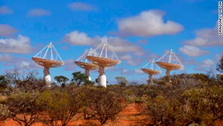 The Aska telescope is a collection of dishes across the remote Western Australia desert. 