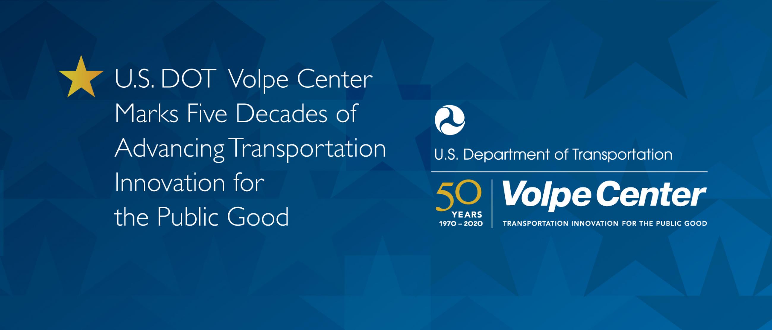 Banner marking five decades of advancing transportation innovation for the public good. 