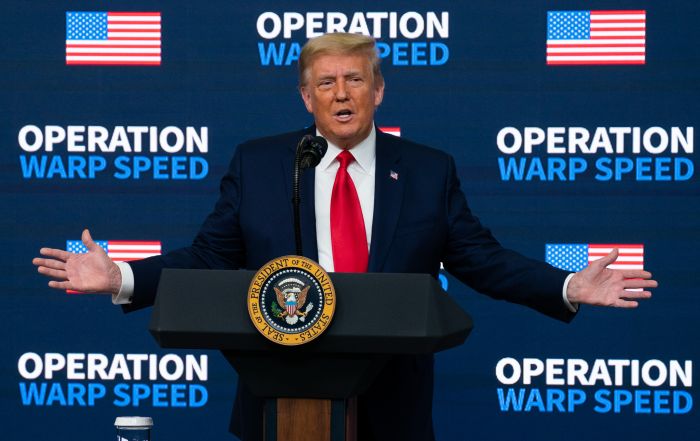 President Trump says the United States will soon begin authorizing vaccines against COVID-19 after an unprecedented push to end the global pandemic quickly.