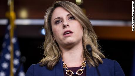 Rep. Katie Hill speaks during a news conference in April 2019 in Washington.