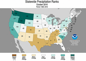 Statewide precipitation ranks