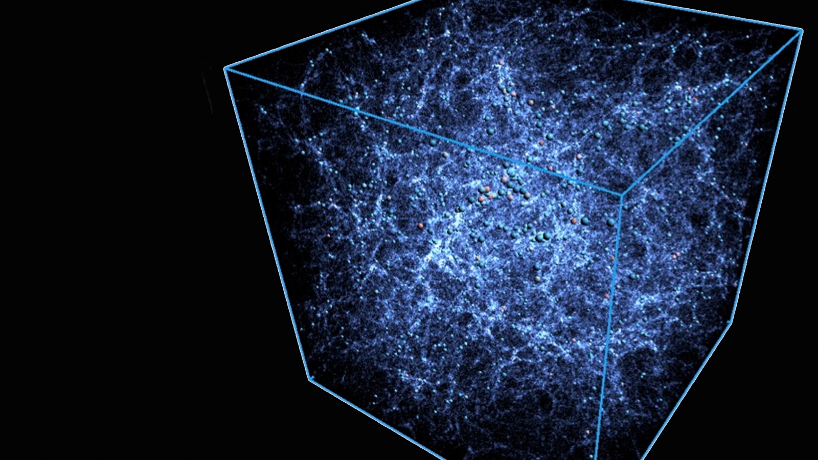 This image shows the distribution of clumps of matter in the full "Outer Rim" simulation, one of the world's largest simulations of the cosmos. Outer Rim was carried out on the Argonne Leadership Computing Facility’s Mira supercomputer. (Image by Salman Habib / Argonne National Laboratory.)