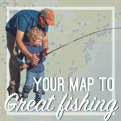 Graphic icon: Your Map to Great Fishing. Credit: USFWS