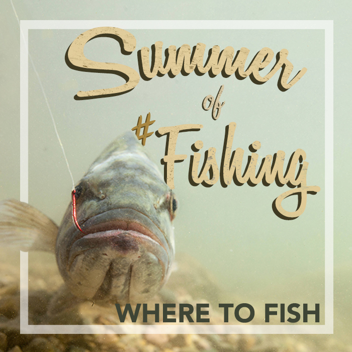 Graphic icon: Summer of #Fishing.  Where to fish. Credit: USFWS