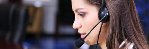 Female technical support specialist on a headset