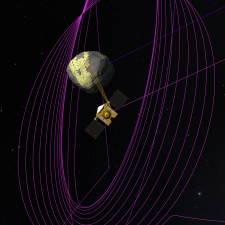 visualization of the OSIRIS-REx space craft's projected image mapping campaign on asteroid Bennu