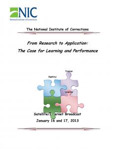 From Research to Application: The Case for Learning and Performance Cover