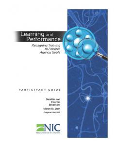 Learning and Performance: Realigning Training to Achieve Agency Goals [Internet Broadcast] Cover