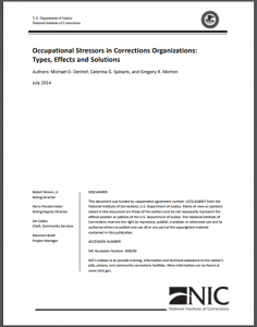 Occupational Stressors in Corrections Organizations: Types, Effects and Solutions Cover