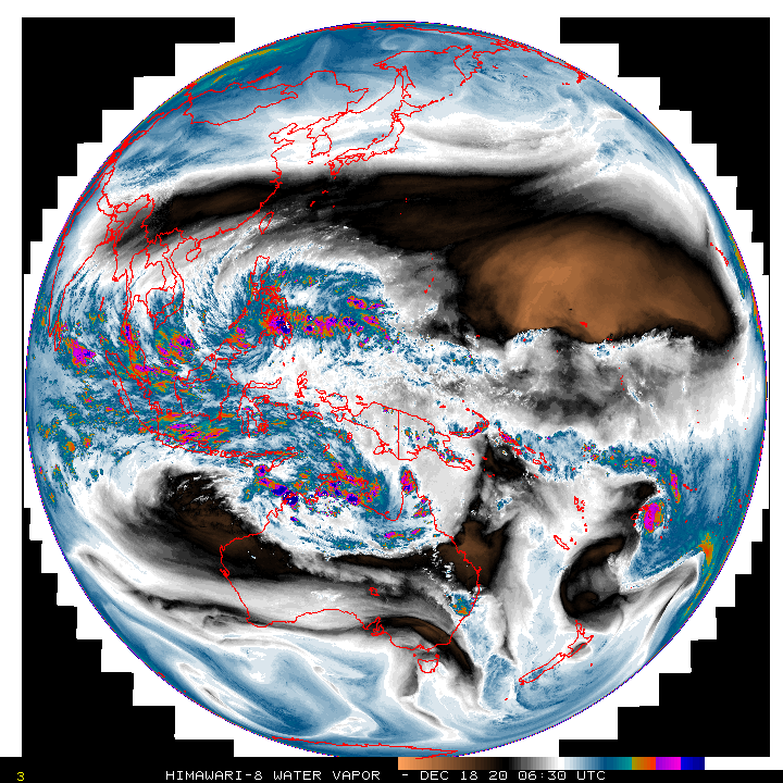 Current Full Disk Himawari 8 Water Vapor Image