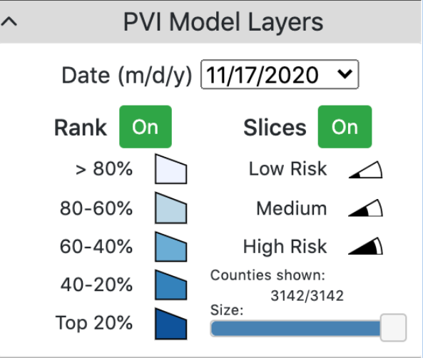 PVI Model Layers by date, ranks and slices