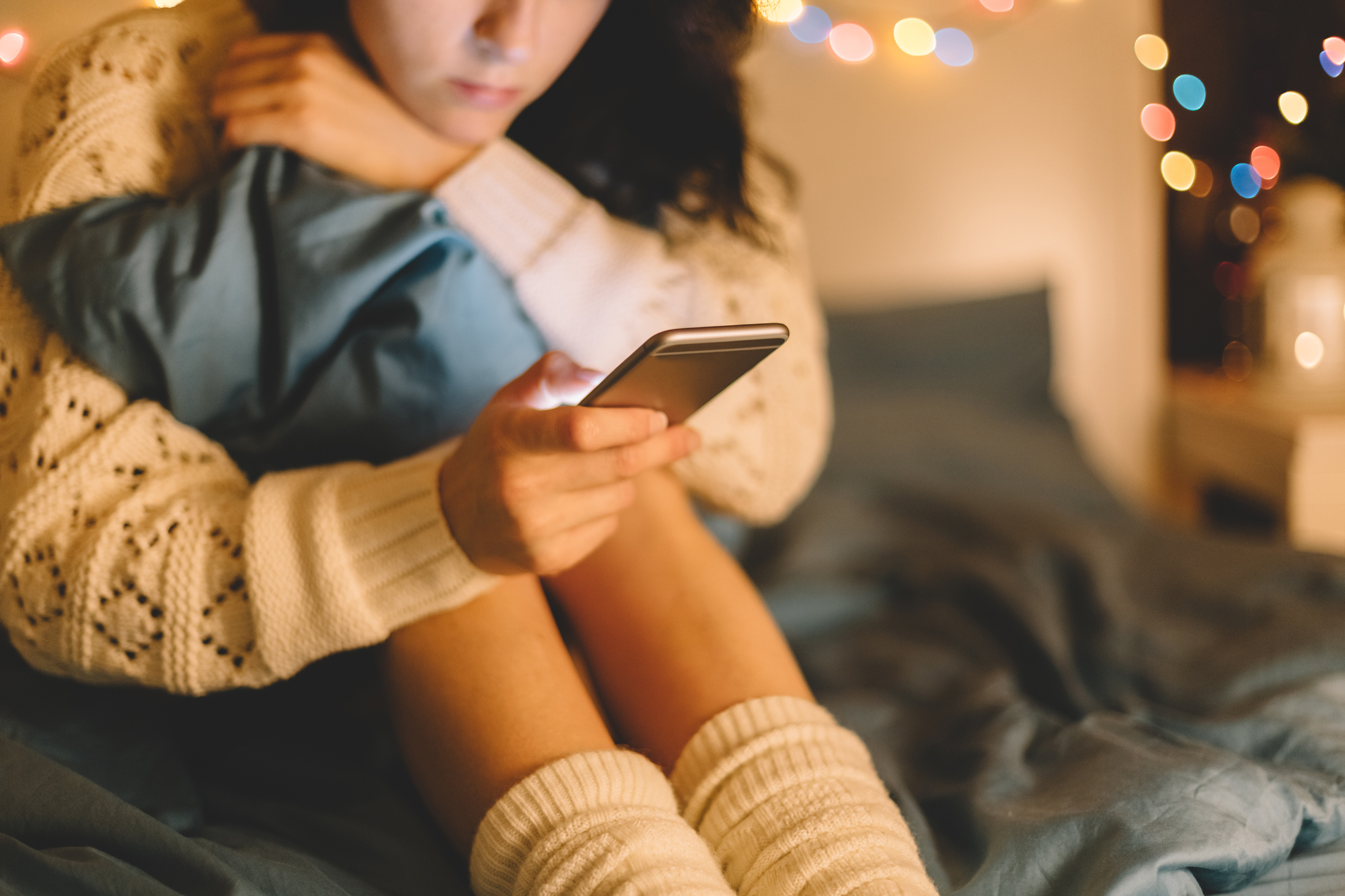 Girl on Smartphone (Stock Image)