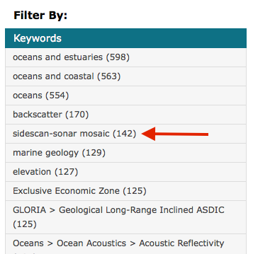 Added keyword filter for oceans and estuaries | Science Data Catalog