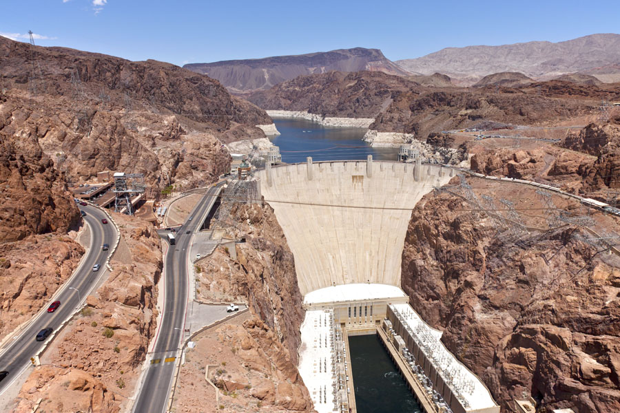 Roads leading to the Hoover Dam