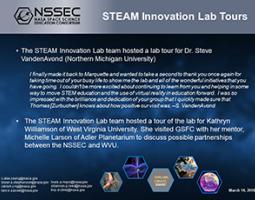 Thumbnail of PowerPoint slide entitled "STEAM Innovation Lab Tours"