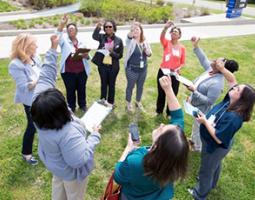 Educators became certified as GLOBE Teachers making Cloud observations using the GLOBE Observer app.