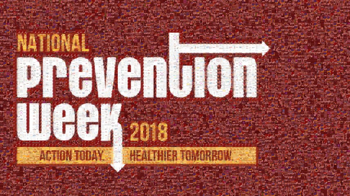National Prevention Week 2018 - Action Today Healthier Tomorrow mosaic image