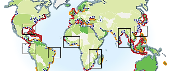 Population distribution and water-borned disease outbreak map