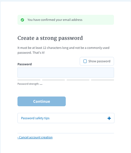 Choose password help image