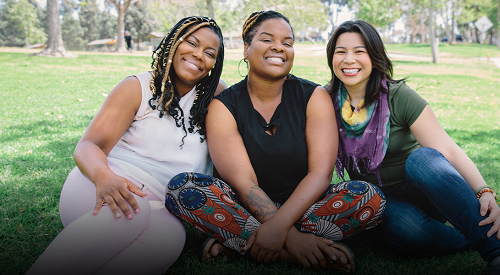 Three women sitting together