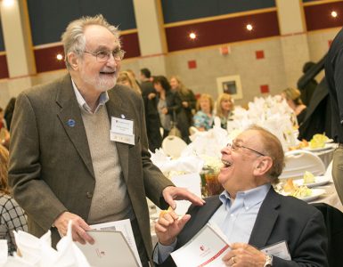 55-year honorees Norm Goodman and Marv Goldfried at the 2015 Service Awards.