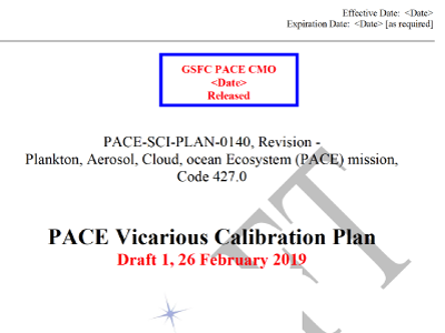 PACE Vicarious Calibration Plan