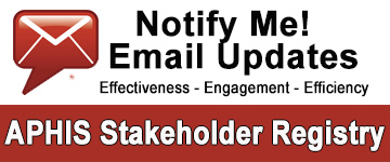 APHIS Stakeholder Registry Email Alerts