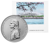 Thomas Jefferson Presidential Silver Medal & Cherry Blossom Bundle