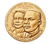 Dr. Martin Luther King, Jr. and Coretta Scott King Bronze Medal 1.5 Inch