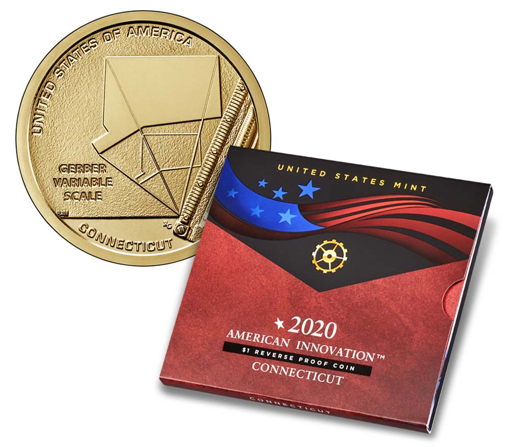 American Innovation 2020 $1 Reverse Proof Coin - Connecticut