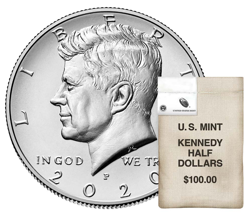 Kennedy 2020 Half Dollar, 200-Coin Bag