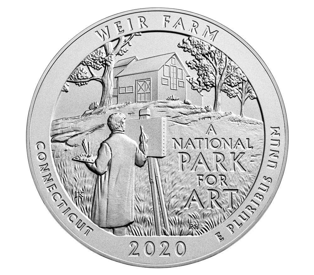 Weir Farm National Historic Site 2020 Uncirculated Five Ounce Silver Coin