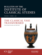 Cover image of current issue from Bulletin of the Institute of Classical Studies