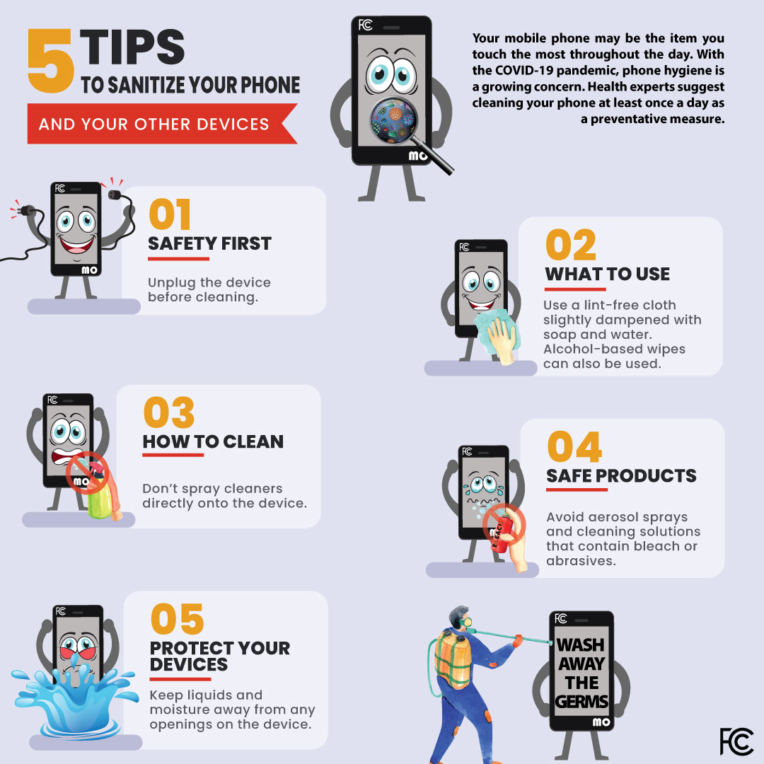 Five tips to sanitize your phone